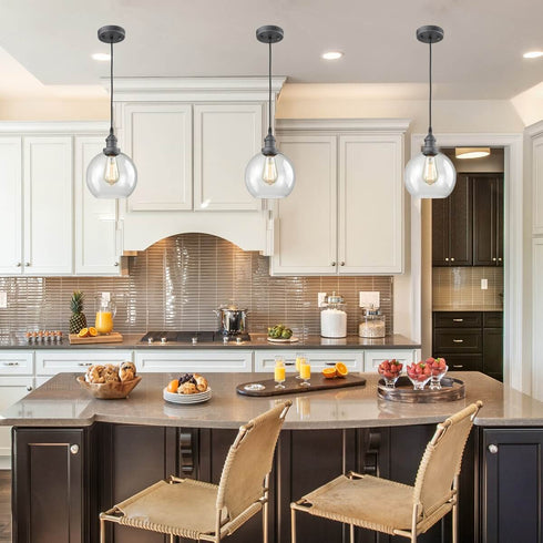 Rustic Clear Globe Pendant Light Island Pendant Lighting