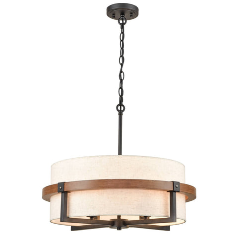 Rustic Drum Chandelier 4-Light Dining Room Chandelier