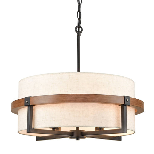 Rustic Drum Chandelier 4-Light Dining Room Chandelier
