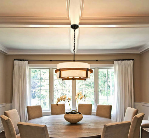 Rustic Drum Chandelier 4-Light Dining Room Chandelier