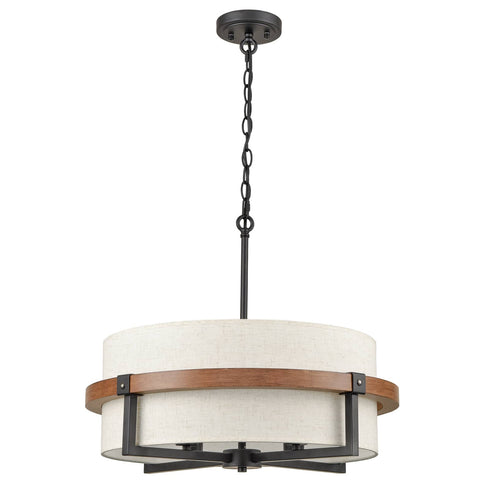 Rustic Drum Chandelier 4-Light Dining Room Chandelier