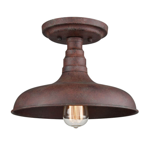 Bovino Rustic Industrial Barn Semi Flush Mount Ceiling Light