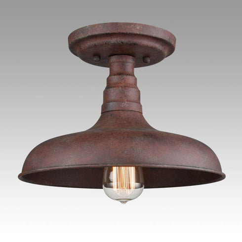 Bovino Rustic Industrial Barn Semi Flush Mount Ceiling Light