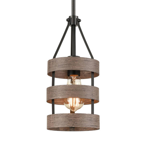 Rustic Kitchen Island Pendant Light Wood Finish