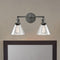 Rustic Mycete Glass 2 Light Hardwired & Plug in Bath Wall Sconce