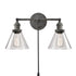 Rustic Mycete Glass 2 Light Hardwired & Plug in Bath Wall Sconce