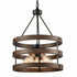Rustic Wood Accent Circular Drum Chandeliers Vintage Large Pendant Light