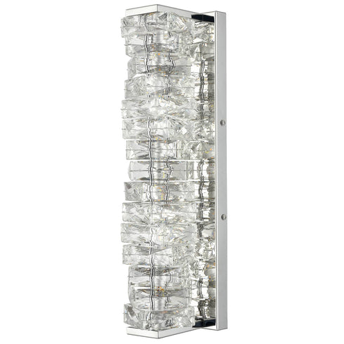 Crystal Bathroom Vanity Lights LED Stainless Steel, Chrome, 18.5-In