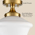 Schoolhouse Ceiling Light Fixture with White Glass Shade