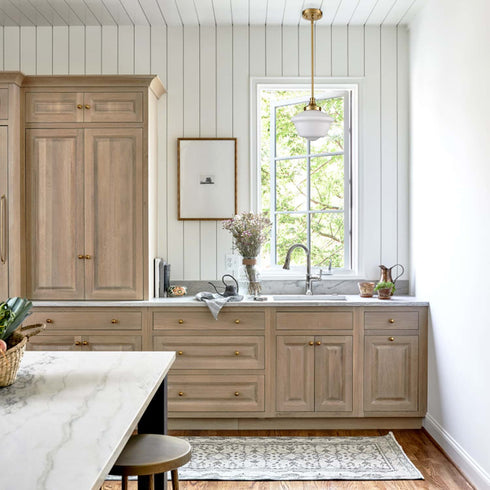 Schoolhouse Glass Pendant Light Fixture for Kitchen Island