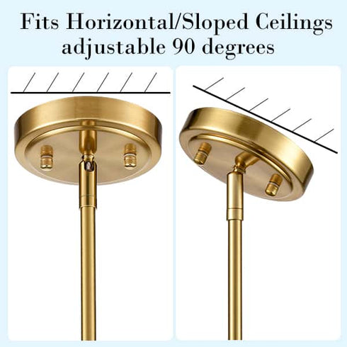 Schoolhouse Glass Pendant Light Fixture for Kitchen Island