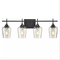 Sondrio Industrial 4-Light Black Vanity Lighting Jar Glass Wall Sconces