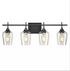 Sondrio Industrial 4-Light Black Vanity Lighting Jar Glass Wall Sconces