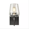 Industrial Clear Glass Wall Sconces Matte Black Wall Mount Lighting