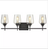 Sondrio Industrial 4-Light Black Vanity Lighting Jar Glass Wall Sconces