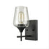 Industrial Clear Glass Wall Sconces Matte Black Wall Mount Lighting