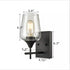 Industrial Clear Glass Wall Sconces Matte Black Wall Mount Lighting