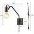 Morbegno Industrial Plug-in Wall Sconce Set of 2 Black Swing Arm Light