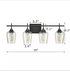 Sondrio Industrial 4-Light Black Vanity Lighting Jar Glass Wall Sconces