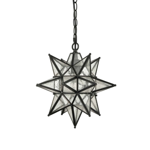 Camaiore Seeded Glass Industrial Moravian Star Pendant Light 13 Inches