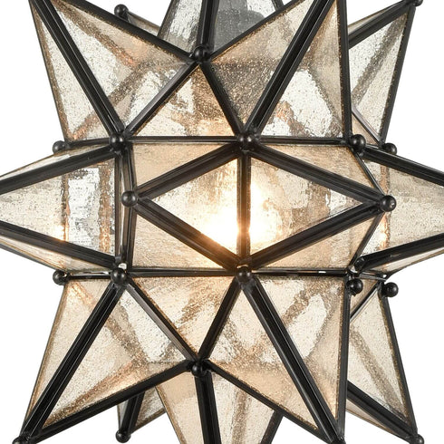 Camaiore Seeded Glass Industrial Moravian Star Pendant Light 13 Inches