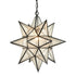 Seeded Glass Industrial Moravian Star Pendant Light 19 Inches