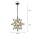 Seeded Glass Industrial Moravian Star Pendant Light 19 Inches