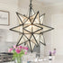 Seeded Glass Industrial Moravian Star Pendant Light 19 Inches