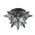 Seeded Glass Moravian Star Flush Mount Ceiling Light, 12.7" Diameter