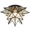 Matera Seeded Glass Moravian Star Flush Mount Ceiling Light, 18-Inch, Black