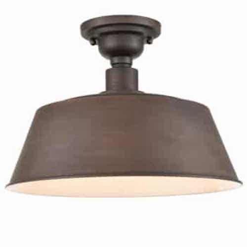 Pozzuoli Semi Flush Mount Ceiling Light ORB Metal Barn Shade Light Fixture