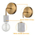 Set of 2 Brushed Brass Metal with White Marble Wall Light Fixture for Bedroom