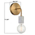 Set of 2 Brushed Brass Metal with White Marble Wall Light Fixture for Bedroom