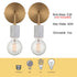 Set of 2 Brushed Brass Metal with White Marble Wall Light Fixture for Bedroom