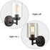 Set of 2 Modern Black Metal Wall Sconce with Cylindrical Clear Glass Shade for Bathroom