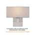 Set of 2 Modern Brushed Nickel with White Fabric Shade Wall Sconces for Bedroom