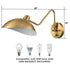 Set of 2 Modern Brass Metal Wall Sconce with On/Off Switch Plug-in or Hardwired Swing Arm Wall Light Fixture