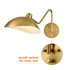 Set of 2 Modern Brass Metal Wall Sconce with On/Off Switch Plug-in or Hardwired Swing Arm Wall Light Fixture