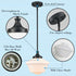 Black Schoolhouse Pendant Light Fixture with Milk Glass Shade