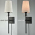 Slim Black Wall Sconces Set of Two Plug in Wall Lamps for Bedrooms
