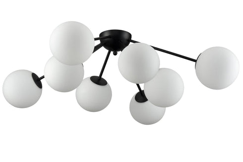 Sputnik Globe Chandelier Black Ceiling Light- 8 Light