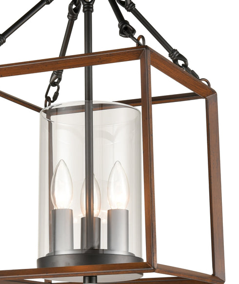 Square Cage Semi Flush Ceiling Lights Black Chandeliers