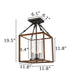 Square Cage Semi Flush Ceiling Lights Black Chandeliers