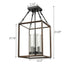 Square Caged Semi Flush Mount Ceiling Lights Wood Accent Chandeliers