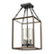 Square Caged Semi Flush Mount Ceiling Lights Wood Accent Chandeliers