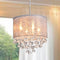 Stem Adjustable Crystal Drum Chrome Modern Chandeliers
