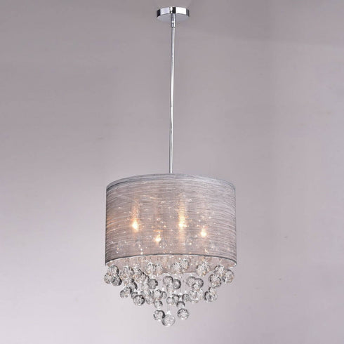 Stem Adjustable Crystal Drum Chrome Modern Chandeliers