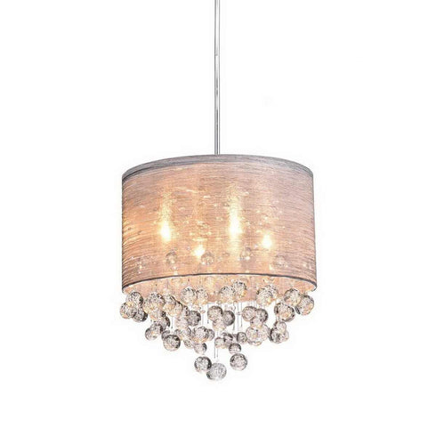 Stem Adjustable Crystal Drum Chrome Modern Chandeliers