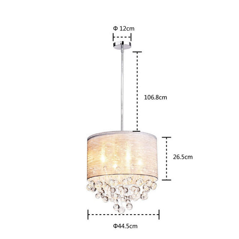 Stem Adjustable Crystal Drum Chrome Modern Chandeliers