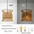 Plug in Pendant Light Rattan Hanging Lamp Boho On/Off Switch